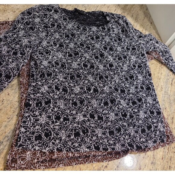 Lot of 4 j.t.b. Sz M Floral Stretch Evening Top Sparkle Holiday 3/4 Sleeve - Picture 14 of 16